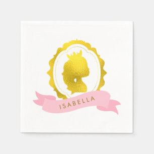 Serviettes Jetables Anniversaire de la princesse rose Cameo