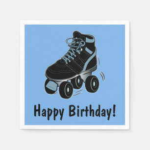 Serviettes Jetables Anniversaire de patin de rouleau joyeux