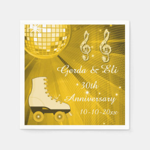 Serviettes Jetables Anniversaire de raies de boule et de rouleau de