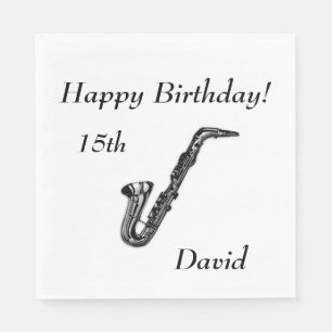 Serviettes Jetables Anniversaire de saxophone