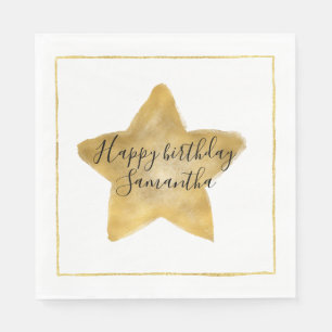 Serviettes Jetables Anniversaire d'étoile d'or