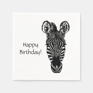 Serviettes Jetables Anniversaire du Zèbre