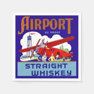 Serviettes Jetables Annonce vintage de whiskey de voyage de mouche de