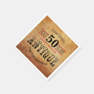 Serviettes Jetables Antique 50e anniversaire Design