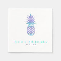 Aqua Sarcelle et Ananas Violet Soirée Tropical Chi