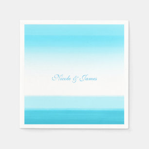 Serviettes Jetables Aquarelle Bleue Bleu Clair Élégant Mariage serviet