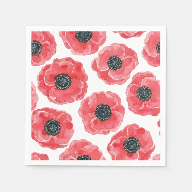 Serviettes Jetables Aquarelle des papillons (Devant)