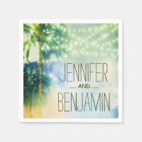 aquarelle plage turquoise mariage lampadaire