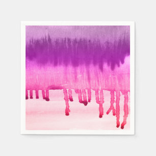 Serviettes Jetables Aquarelle pourpre magenta moderne Ombre