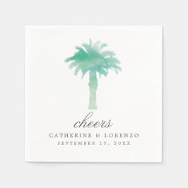 Serviettes Jetables Aquarelle Serene Palm Tree | MARIAGE
