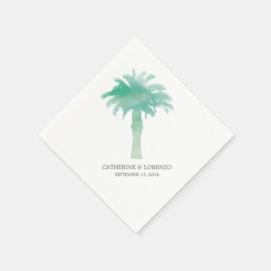 Serviettes Jetables Aquarelle Serene Palm Tree   MARIAGE