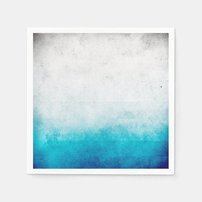 Serviettes Jetables Aquarelle turquoise et blanche (Devant)