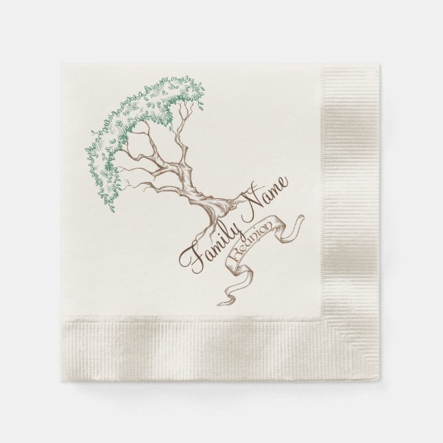 Serviettes Jetables Arborescence de réunion familiale (Devant)