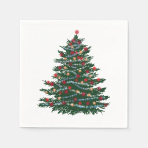 Serviettes Jetables Arbre de Noël Cocktail Papier de table