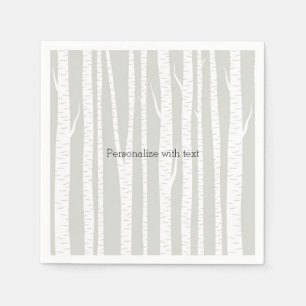 Serviettes Jetables Arbres de bouleau blanc
