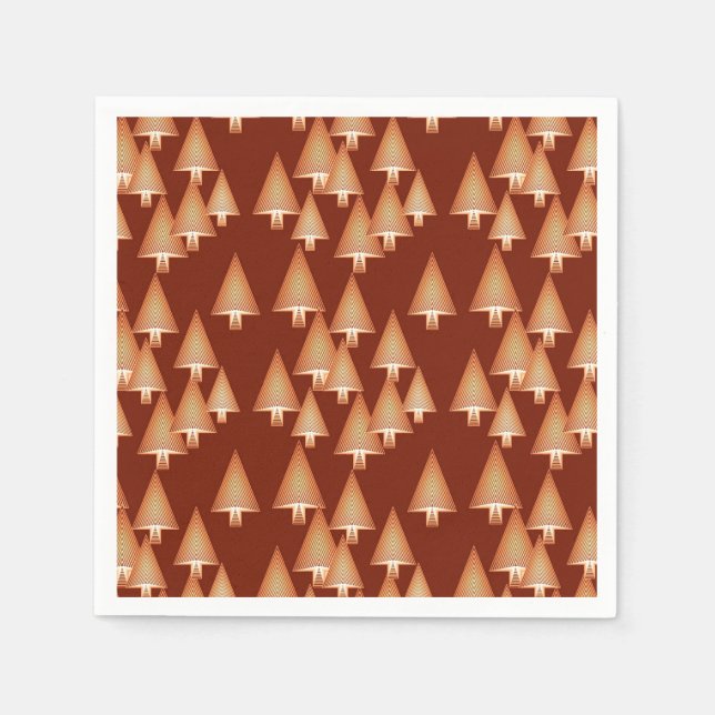 Serviettes Jetables Arbres de Noël métalliques modernes - cuivre (Devant)
