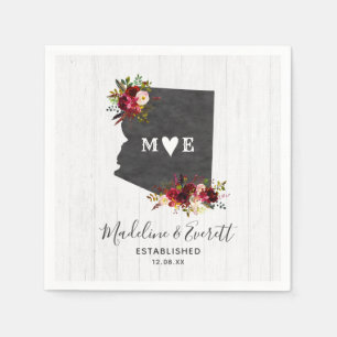 Serviettes Jetables Arizona State Destination Russe Mariage Monogramme