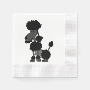 Serviettes Jetables Art noir drôle de chien de caniche
