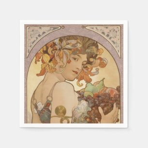 Serviettes Jetables Art Nouveau Femme Mucha Belle