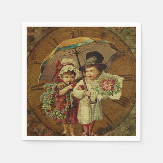 Serviettes Jetables Art vintage (Devant)