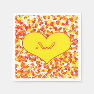 Serviettes Jetables ASL-I Love You with Heart par Shirley Taylor