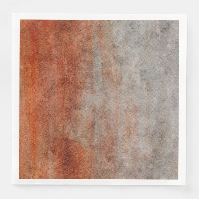 Serviettes Jetables Automne Citrouille rouille orange gris aquarelle (Devant)