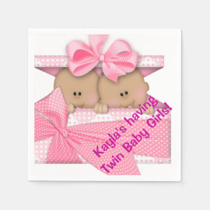 Serviettes Jetables Baby shower Africain Américain Twin Girl Napkin