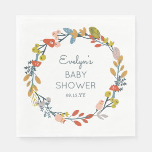 Serviettes Jetables Baby shower botanique d'automne