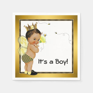 Serviettes Jetables Baby Shower Ethnique Garçon Bumble Bee