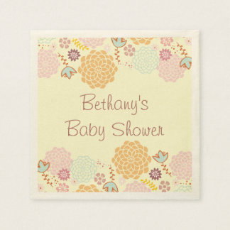 Serviettes Jetables Baby shower Fancy Floral Moderne