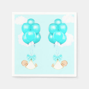 Serviettes Jetables Baby shower jumeaux
