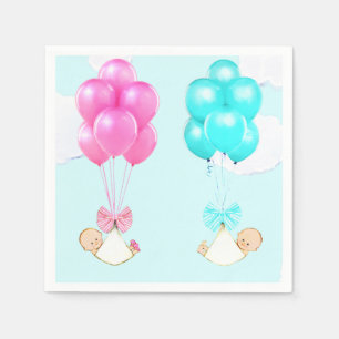 Serviettes Jetables Baby shower jumeaux