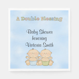 Serviettes Jetables Baby shower jumeaux