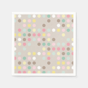 Serviettes Jetables Baby shower Pastel Polka Dot