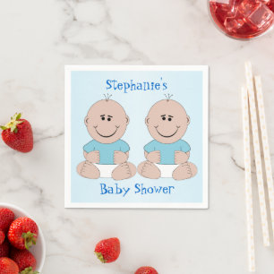 Serviettes Jetables Baby shower Twin Boys