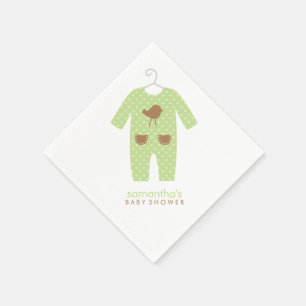 Serviettes Jetables Baby shower vert d'équipement de bébé