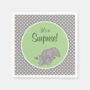 Serviettes Jetables Baby shower vert mignon de neutre de genre