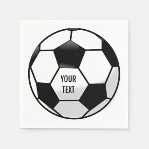 Serviettes Jetables Ballon de football personnalisé avec le texte fai