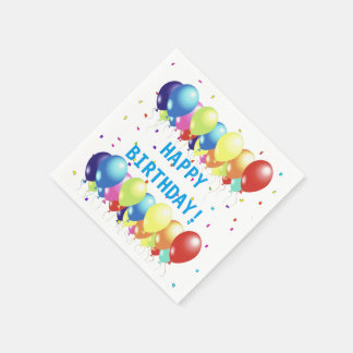 Serviettes Jetables Ballons et papier de célébration Confetti serviett