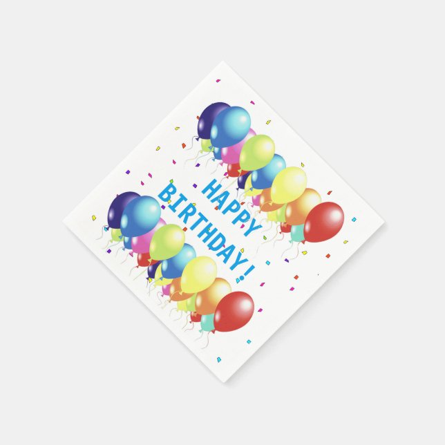 Serviettes Jetables Ballons et papier de célébration Confetti serviett (Coin)