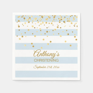 Serviettes Jetables BAPTÊME BAPTÊME BÂTISSERIE Pastel Blue Gold BOY