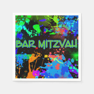 Serviettes Jetables Bar Mitzvah Tache de Peinture, Papier de Serviette
