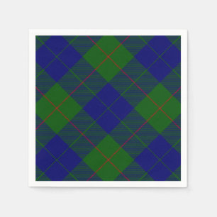 Serviettes Jetables Barclay tartan bleu vert plaid