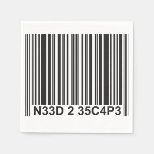 Serviettes Jetables Barcode Leetspeak - Besoin d'échapper