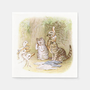 Serviettes Jetables Beatrix Potter, Chatons, Canards, Personnalisé