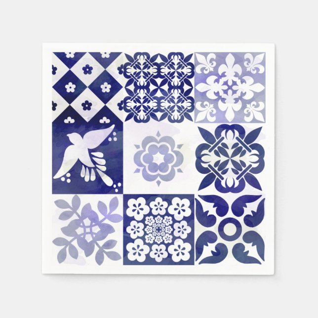 Serviettes Jetables Beau Azulejos Napkin (Devant)