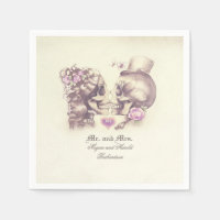 Beau crâne Couple violet Mariage