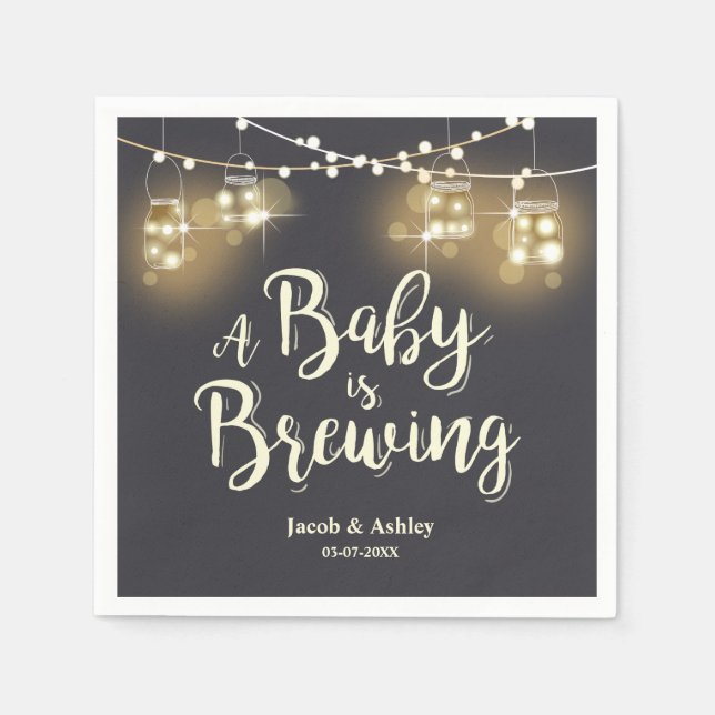 Serviettes Jetables Bébé brasse barbecue Baby shower couples serviette (Devant)