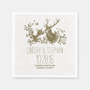 Serviettes Jetables Belle et romantique Mariage de cerfs serviettes