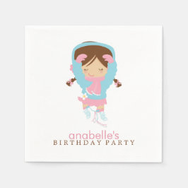 Serviettes Jetables Belle Figure Skater Fête d'anniversaire de fille